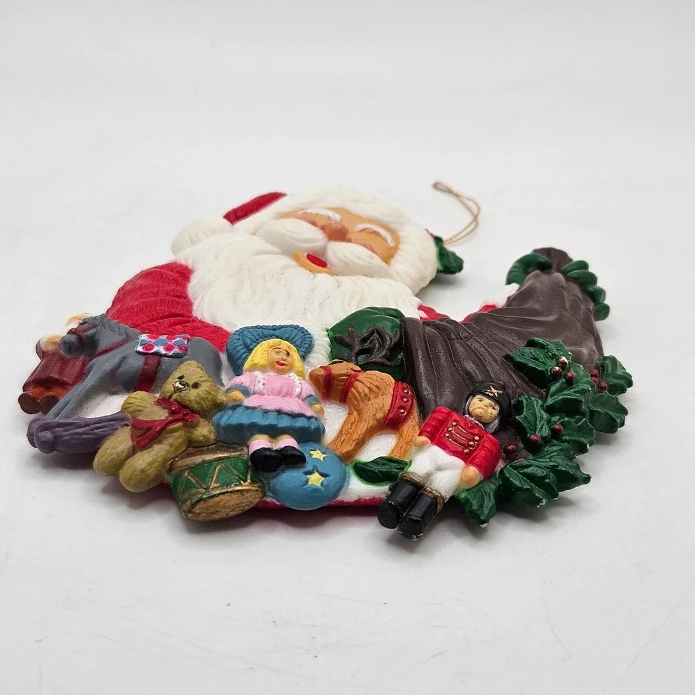 Vintage‎ Santa Claus Christmas Ornament Toy Bag Resin Plastic Holiday Tree Decor